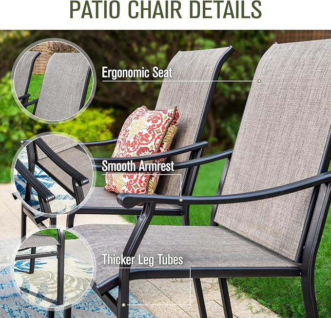 Sophia & William 7 Pieces Patio Dining Set, 6 Quick Dry Textilene Chairs and - Image 3