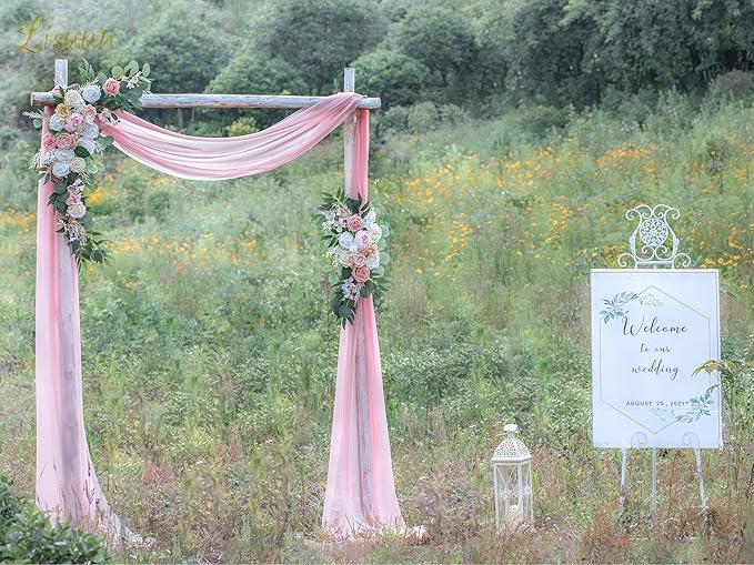 Artificial Flowers, 40 Inch Pink Peony and Rose Swag for Arch Decor
