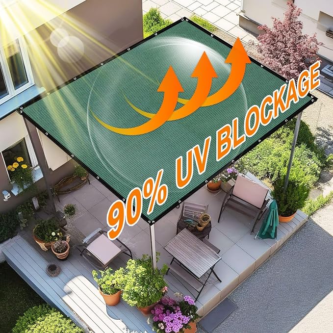 Artpuch 90% Sun Shade Cloth, 10 x 14 FT Pergola Shade Cover Canopy - Image 2