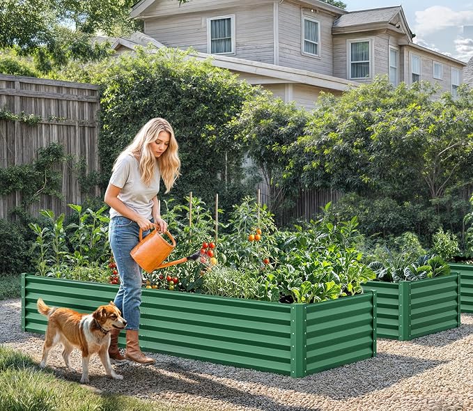 YITAHOME 6x3x1.5 2pcs Large Raised Garden Bed Kit, Galvanized Metal Planter Box - Image 4