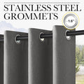 Outdoor Curtains, Grey Waterproof Blackout Panels, 52 x 84 Inch, Set of 2