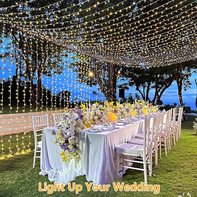 String Lights 500 LED, 165 ft Warm White, IP44 Waterproof Outdoor