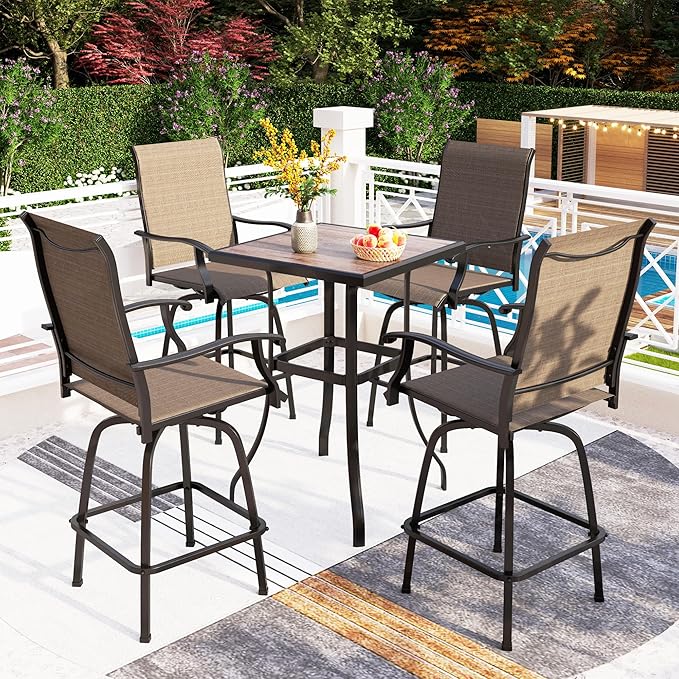 PHI VILLA 5 Piece Outdoor Bar Set by PHIVILLAThepioneerofcomfortablehouseholdsupplies