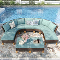 PHI VILLA 7-Piece Wicker Patio Furniture Set, Outdoor Half-Moon Curved by PHIVILLAThepioneerofcomfortablehouseholdsupplies