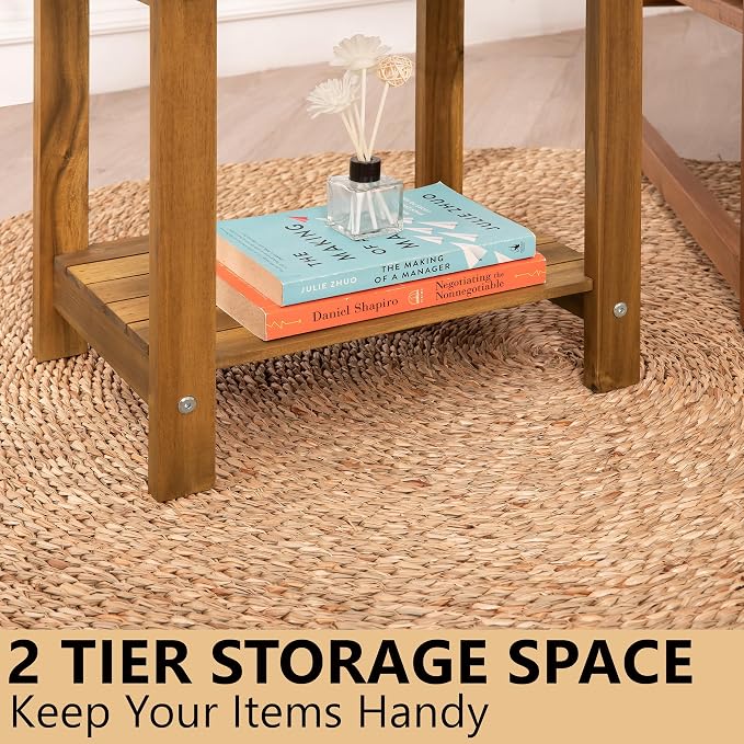 Double Adirondack Side Table, Weather-Resistant Rectangular End Table - Image 6