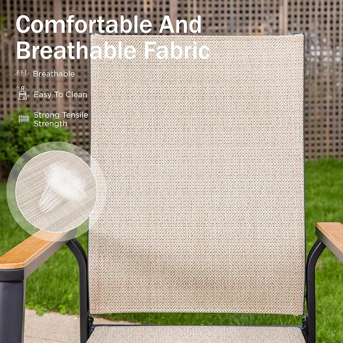 PHI VILLA 9PCS Outdoor Table and Chairs Set, Outdoor Furniture, Stackable - Image 5