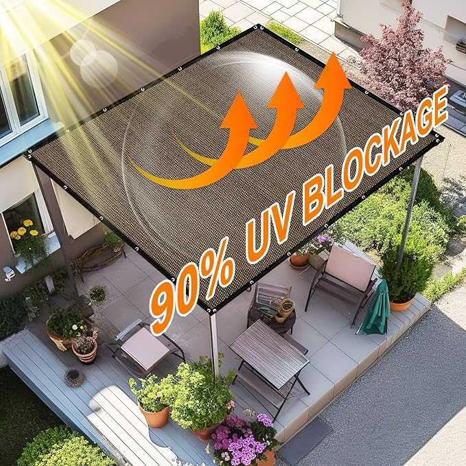 Artpuch 90% Sun Shade Cloth, 5 x 12 FT Pergola Shade Cover Canopy - Image 3