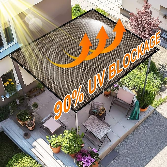 Artpuch 90% Sun Shade Cloth, 6 x 20 FT Pergola Shade Cover Canopy - Image 3