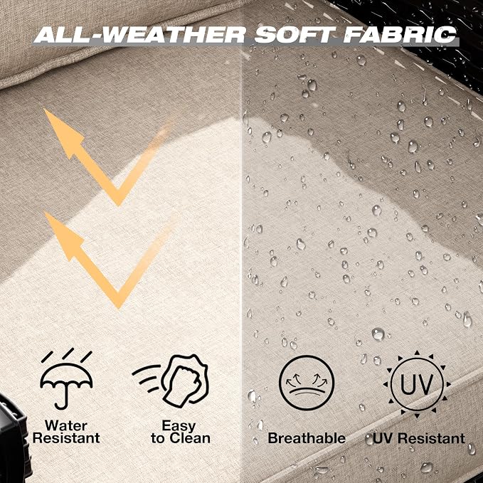Joyside Wicker Patio Furniture Sets, 10 Pieces Upgraded Large Size Outdoor - Image 4