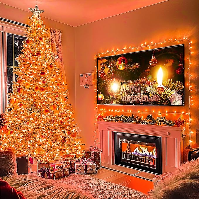 String Lights in Orange, 500 LEDs, 173 Feet, IP44 Waterproof