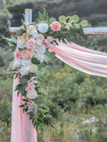 Artificial Flowers, 40 Inch Pink Peony and Rose Swag for Arch Decor