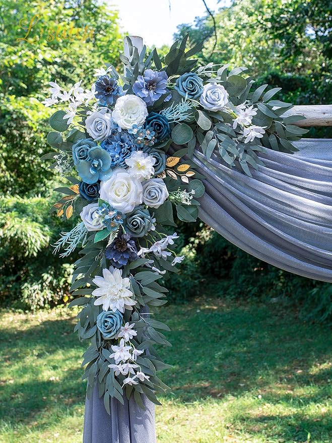 Artificial Flowers Silk Wedding Arch Swag, 40-Inch with Peonies and Roses