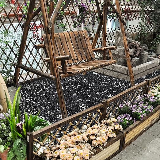15 lbs Black Rocks for Planters, Polished Garden Stones for Outdoor Landscaping - Image 7