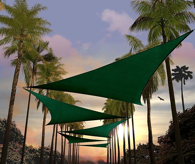 Amgo Custom Size 20' x 20' x 20' Green Triangle Sun Shade Sail UPF50+ AGTAPRT12 by Amgo