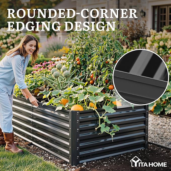 YITAHOME 6pcs 6x3x2 ft Galvanized Raised Garden Bed Kit, Large Metal Planter Box - Image 6
