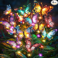 Solar Lights Outdoor Garden Decor: 4 Pack 68 Silk Butterflies by NFEVER