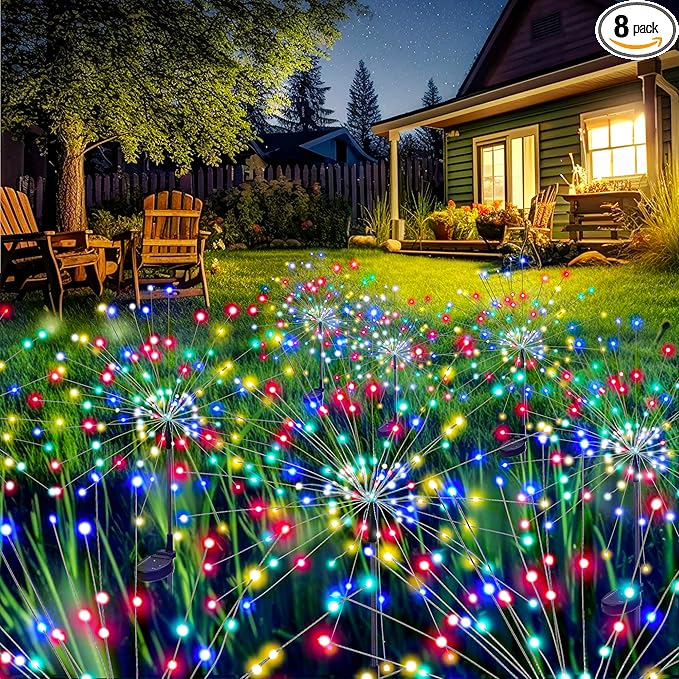 GIGALUMI Garden Decor Outdoor Lights 120LED 8Pack, Solar Garden Lights by GIGALUMI