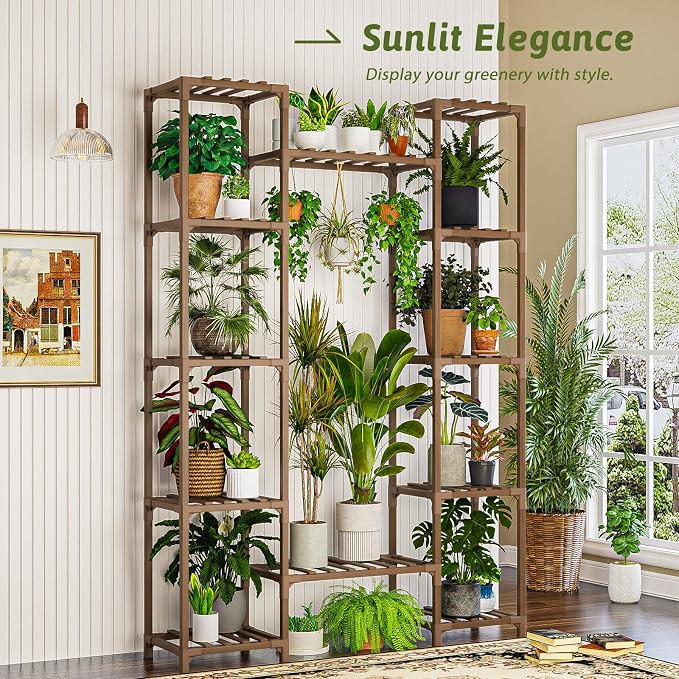 Plant Stand Indoor Outdoor 62.2“ Tall Plant Shelf Large Tiered Flower Stands - Image 2