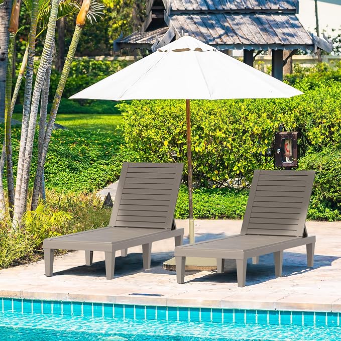 ROJIK Outdoor Chaise Lounge Chair Set of 4, - Image 2
