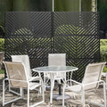 Decorative Fence Privacy Screen, Black Metal, Arrow Pattern, 47 x 72 Inch