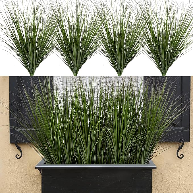 Artificial Wheat Grass Stems, 24 Pack, Green, 26.4 Inch Height