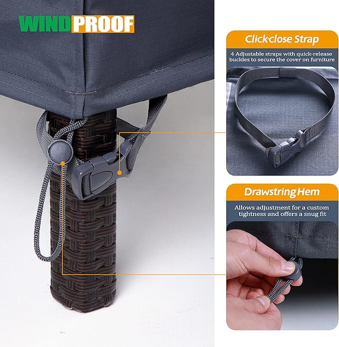 F&J Outdoors Heavy Duty Waterproof Anti-UV Rip-stop Fabric Large Patio - Image 6