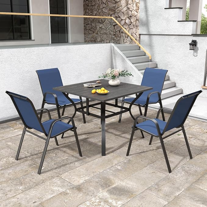 Patio Chairs, Stackable Outdoor Dining Chairs - Image 3