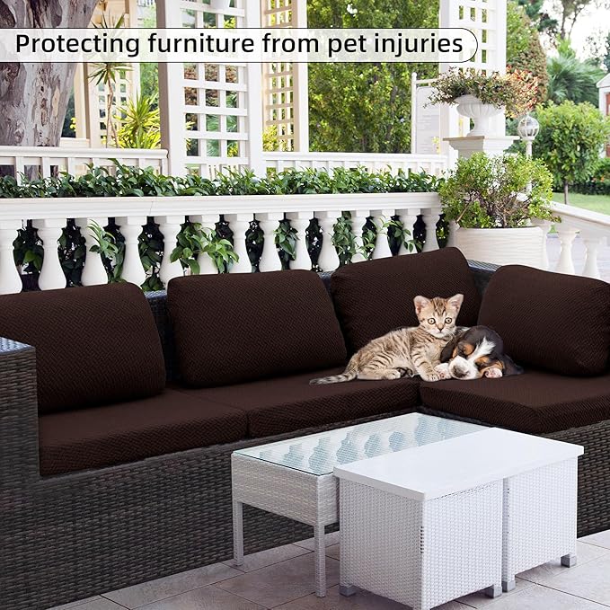 Sofa Covers for Patio Cushions, Stretch Polyester Spandex, Multi-Piece Set