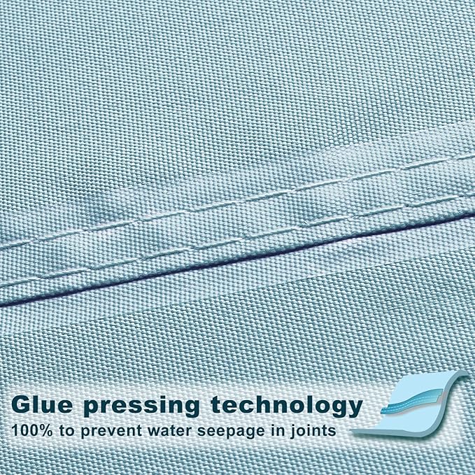 SUNNY GUARD Waterproof Sun Shade Sail 7' x 13' Sky Blue Rectangle UV Block - Image 3