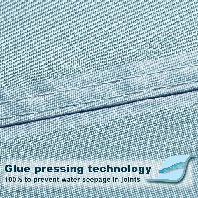 SUNNY GUARD Waterproof Sun Shade Sail 6.5' x 10' Sky Blue Rectangle UV Block - Image 3