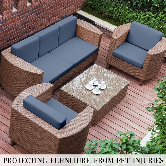 Sofa Covers, Stretch Patio Cushion Slipcovers, 8-Piece Set
