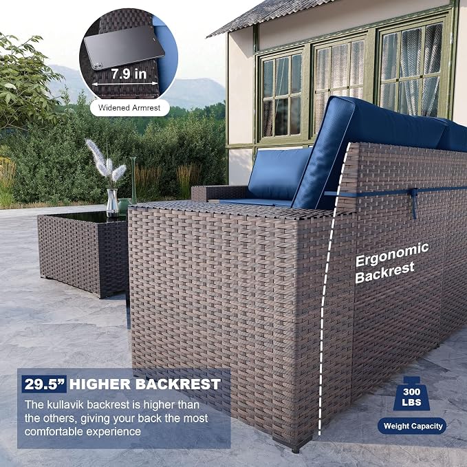 Kullavik 13PCS Outdoor Patio Furniture Set - Image 3