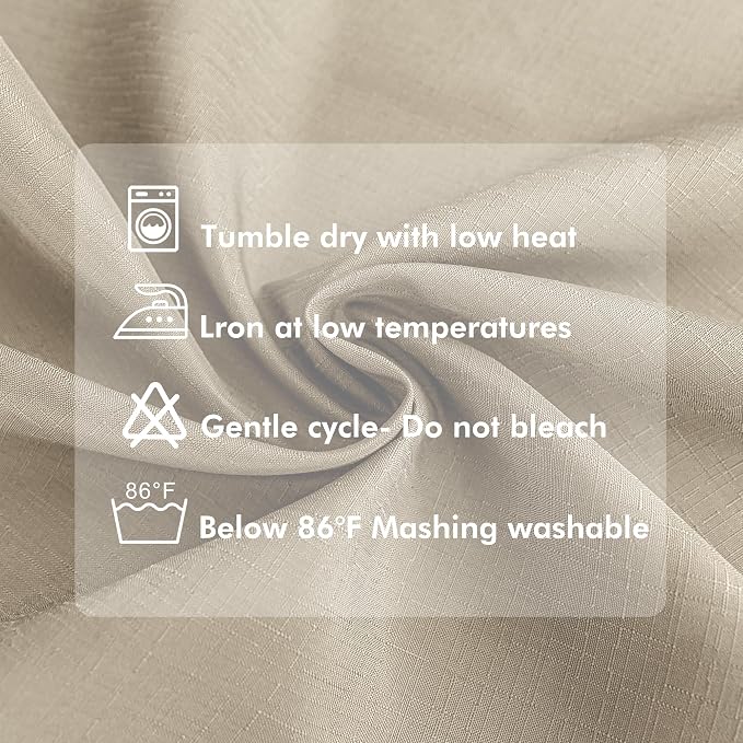 HolidayIdeas 4 Panels Linen Outdoor Curtains - Image 7