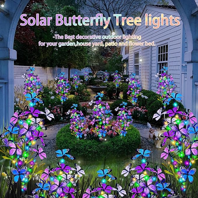 Solar Garden Lights Outdoor, Waterproof 4 Pack Solar Butterfly Lights - Image 7