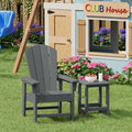 Side Table for Kids, Gray HDPE Outdoor End Table with 12-Inch Top
