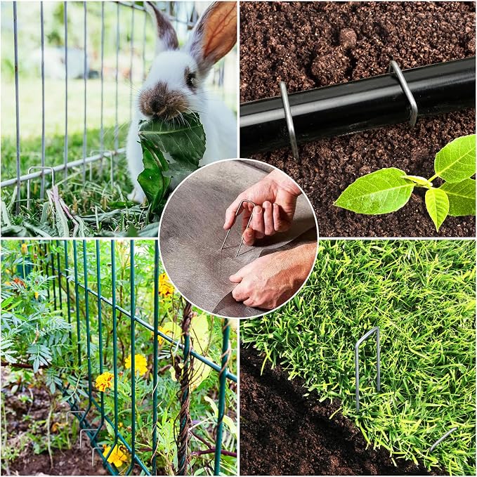 HongWay 28 Pack 6 Inch Landscape Staples, Garden Staples U Shape Tent Stakes - Image 4