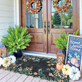 Outdoor Rug Non-Slip Boho Floral Door Mat, Black, 2 x 4.3 Ft