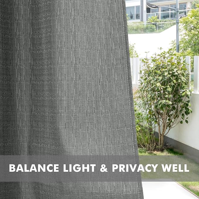 HolidayIdeas 4 Panels Linen Outdoor Curtains - Image 5