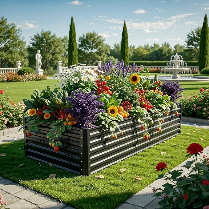 YITAHOME 6pcs 6x3x2 ft Galvanized Raised Garden Bed Kit, Large Metal Planter Box - Image 2