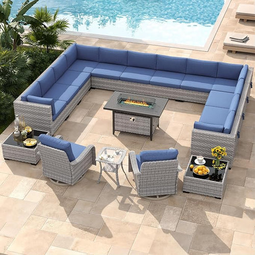 14-Seat Outdoor Wicker Patio Furniture Set - Image 2