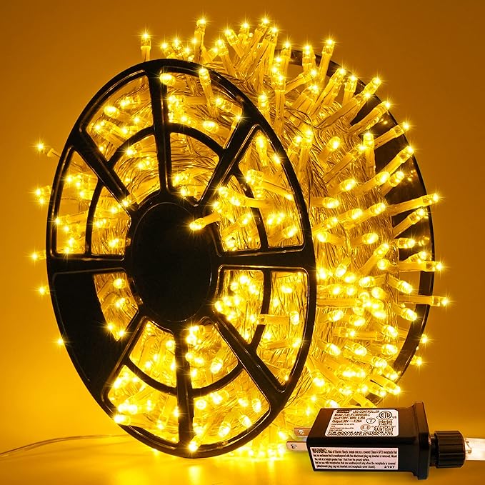 String Lights, 230 ft 720 LED Warm White Outdoor Christmas Lights with Reel