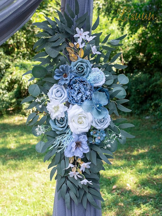 Artificial Flowers Silk Wedding Arch Swag, 40-Inch with Peonies and Roses