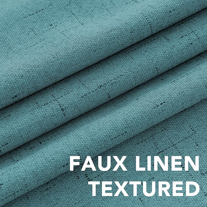 H.VERSAILTEX Linen Blackout Curtains 63 Inches Long 100% Absolutely Blackout - Image 4