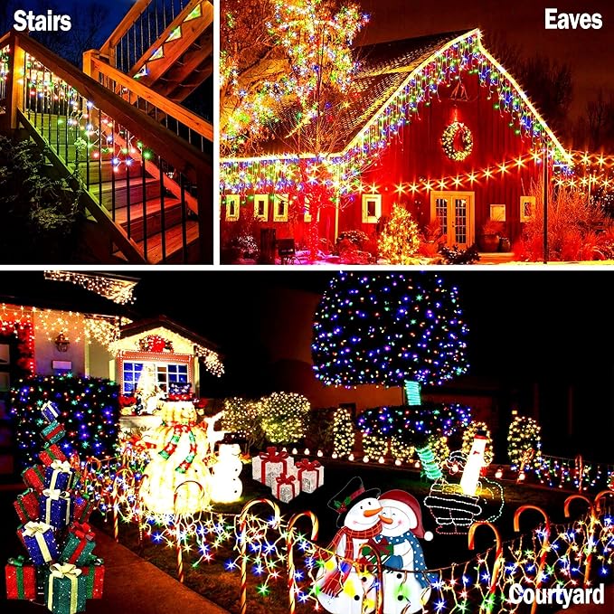 String Lights, 400 LED Outdoor Christmas Lights, 33 ft Multicolor