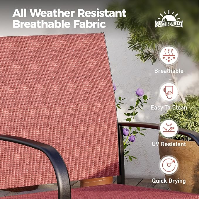 Patio Dining Set 9 PCS, 8 Stable Outdoor Dining Chairs - Image 2
