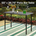 Bar Table for Patio, Black Steel Counter Height, Seats 4-6