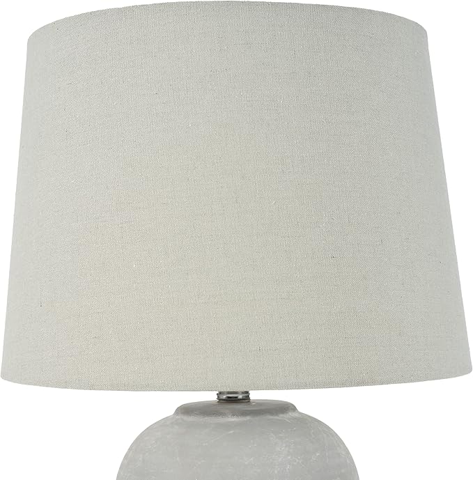 Table Lamp with Distressed Grey Ceramic Base and Grey Shade