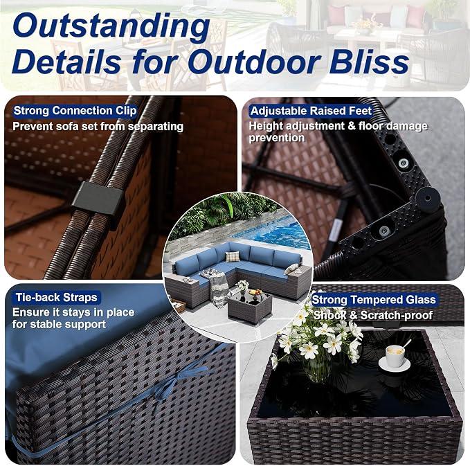 9 Pieces Patio Furniture Set - Image 7