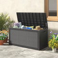 Outdoor Storage Deck Box, 102 Gallon Resin Lockable Waterproof