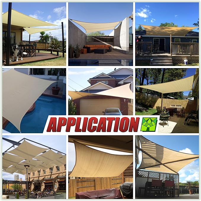 ColourTree TAPR1616 Custom Size 7' x 13' Brown Sun Shade Sail Canopy UV Block - Image 3